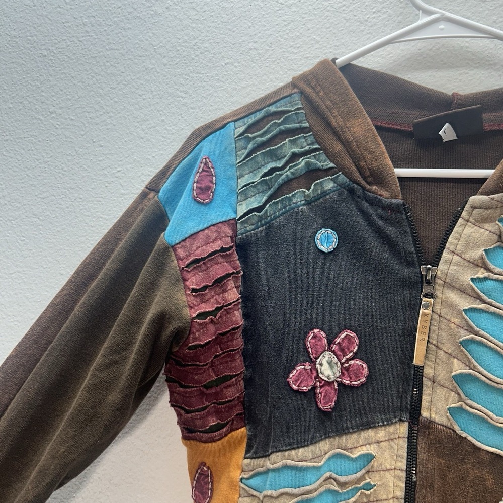 Kyber Outerwear Patchwork Full Zip Jacket Embroid… - image 5